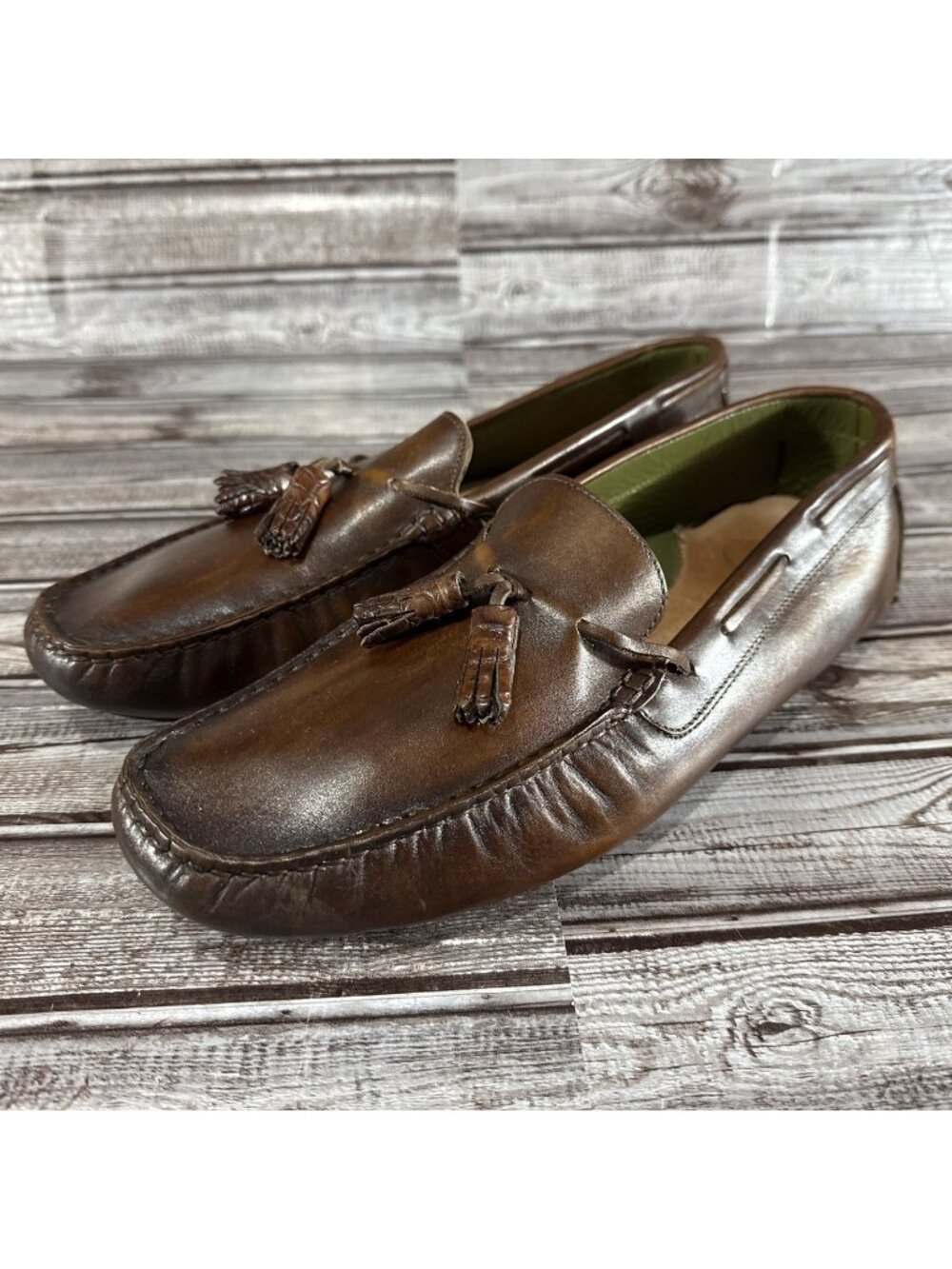 BOCACHE & SALVUCCI Handmade Tassel Loafer Size 45 11.5 US Brown Made Italy $699